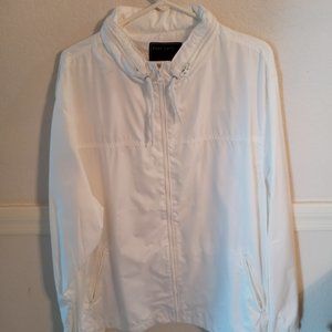 FOOT LOCKER NWOT MENS WHITE RAIN N WIND BREAKER W HIDDEN HOOD SZ XL